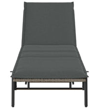 Sonnenliege mit Auflage Grau Poly Rattan