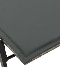 Sonnenliege mit Auflage Grau Poly Rattan