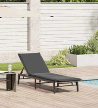 Sonnenliege mit Auflage Grau Poly Rattan