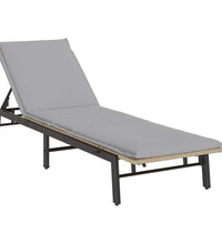 Sonnenliege mit Auflage Beige Poly Rattan