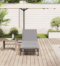 Sonnenliege mit Auflage Beige Poly Rattan