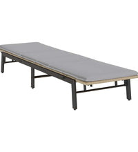 Sonnenliege mit Auflage Beige Poly Rattan