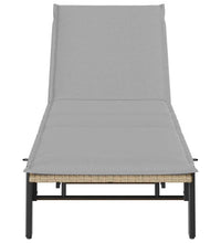 Sonnenliege mit Auflage Beige Poly Rattan