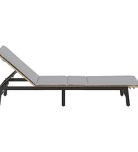 Sonnenliege mit Auflage Beige Poly Rattan