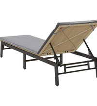 Sonnenliege mit Auflage Beige Poly Rattan