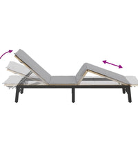 Sonnenliege mit Auflage Beige Poly Rattan