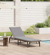 Sonnenliege mit Auflage Beige Poly Rattan