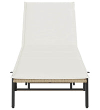 Sonnenliege mit Auflage Beige Poly Rattan