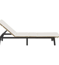 Sonnenliege mit Auflage Beige Poly Rattan