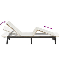 Sonnenliege mit Auflage Beige Poly Rattan