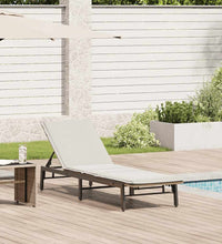 Sonnenliege mit Auflage Beige Poly Rattan