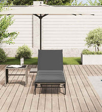 Sonnenliege mit Auflage Hellgrau Poly Rattan