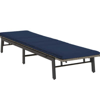 Sonnenliege mit Auflage Grau Poly Rattan