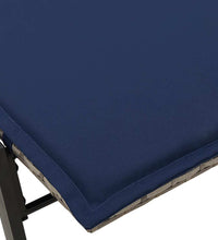 Sonnenliege mit Auflage Grau Poly Rattan