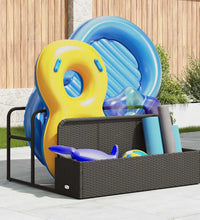 Pool Aufbewahrungsbehälter Schwarz 110x100x57 cm Poly Rattan