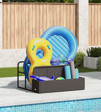 Pool Aufbewahrungsbehälter Schwarz 110x100x57 cm Poly Rattan