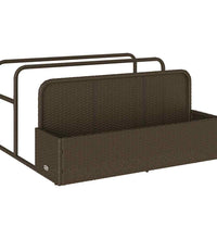 Pool Aufbewahrungsbehälter Braun 110x100x57 cm Poly Rattan