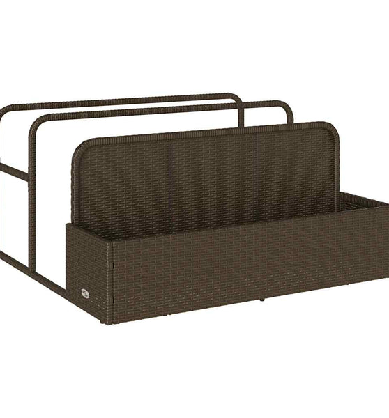 Pool Aufbewahrungsbehälter Braun 110x100x57 cm Poly Rattan