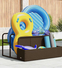 Pool Aufbewahrungsbehälter Braun 110x100x57 cm Poly Rattan