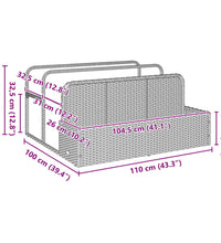 Pool Aufbewahrungsbehälter Braun 110x100x57 cm Poly Rattan