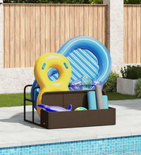 Pool Aufbewahrungsbehälter Braun 110x100x57 cm Poly Rattan