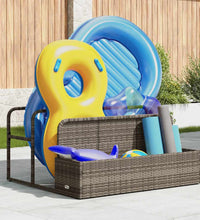 Pool Aufbewahrungsbehälter Grau 110x100x57 cm Poly Rattan