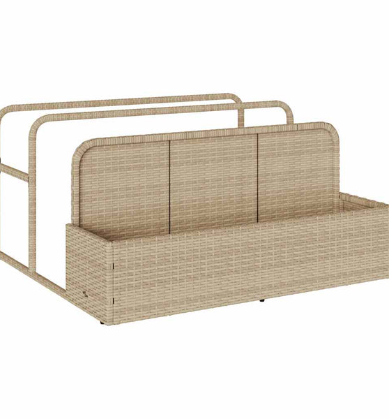 Pool Aufbewahrungsbehälter Beige 110x100x57 cm Poly Rattan