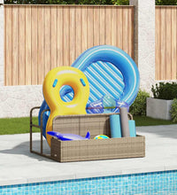 Pool Aufbewahrungsbehälter Beige 110x100x57 cm Poly Rattan