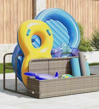 Pool Aufbewahrungsbehälter Hellgrau 110x100x57 cm Poly Rattan