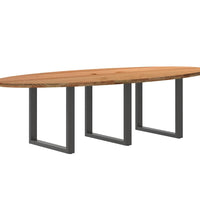 Esstisch Hellbraun 280x120x74 cm Massivholz Eiche Oval