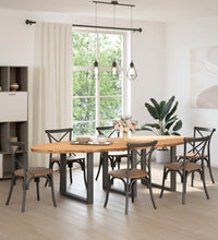 Esstisch Hellbraun 280x120x74 cm Massivholz Eiche Oval