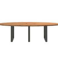 Esstisch Hellbraun 280x120x74 cm Massivholz Eiche Oval