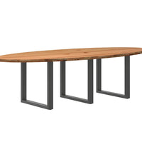 Esstisch Hellbraun 280x120x74 cm Massivholz Eiche Oval