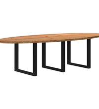 Esstisch Hellbraun 280x120x74 cm Massivholz Eiche Oval