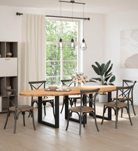 Esstisch Hellbraun 280x120x74 cm Massivholz Eiche Oval