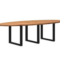 Esstisch Hellbraun 280x120x74 cm Massivholz Eiche Oval