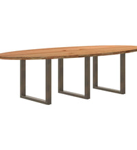 Esstisch Hellbraun 280x120x74 cm Massivholz Eiche Oval