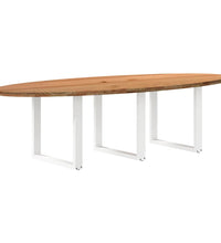 Esstisch Hellbraun 280x120x74 cm Massivholz Eiche Oval