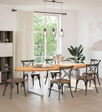 Esstisch Hellbraun 280x120x74 cm Massivholz Eiche Oval