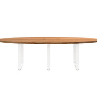 Esstisch Hellbraun 280x120x74 cm Massivholz Eiche Oval