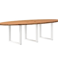Esstisch Hellbraun 280x120x74 cm Massivholz Eiche Oval