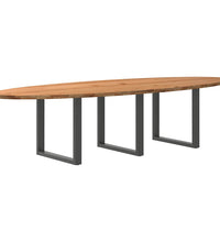 Esstisch Hellbraun 320x120x74 cm Massivholz Eiche Oval