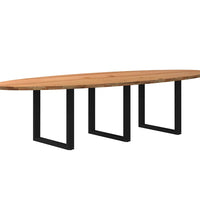 Esstisch Hellbraun 320x120x74 cm Massivholz Eiche Oval