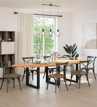 Esstisch Hellbraun 320x120x74 cm Massivholz Eiche Oval