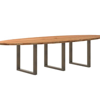 Esstisch Hellbraun 320x120x74 cm Massivholz Eiche Oval