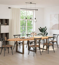 Esstisch Hellbraun 320x120x74 cm Massivholz Eiche Oval