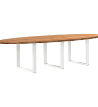 Esstisch Hellbraun 320x120x74 cm Massivholz Eiche Oval