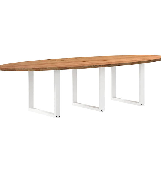 Esstisch Hellbraun 320x120x74 cm Massivholz Eiche Oval