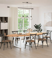 Esstisch Hellbraun 320x120x74 cm Massivholz Eiche Oval