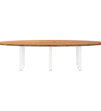 Esstisch Hellbraun 320x120x74 cm Massivholz Eiche Oval